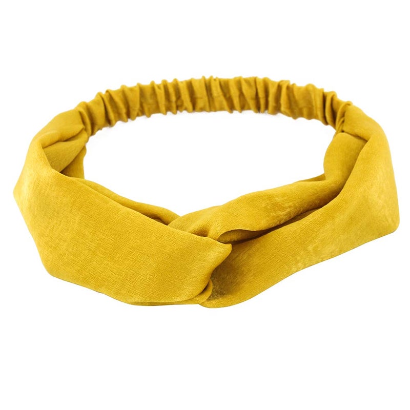 Yeshan Women's Criss cross Silk Satin Headbands Elastic Twisted Head Wrap Knotted Hair Band,pack of 8 - Image 2